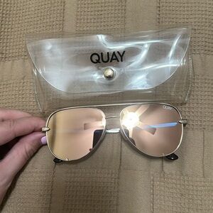Quay Women’s Sunglasses - Gold Frames - Pink & Gold Reflective Lenses